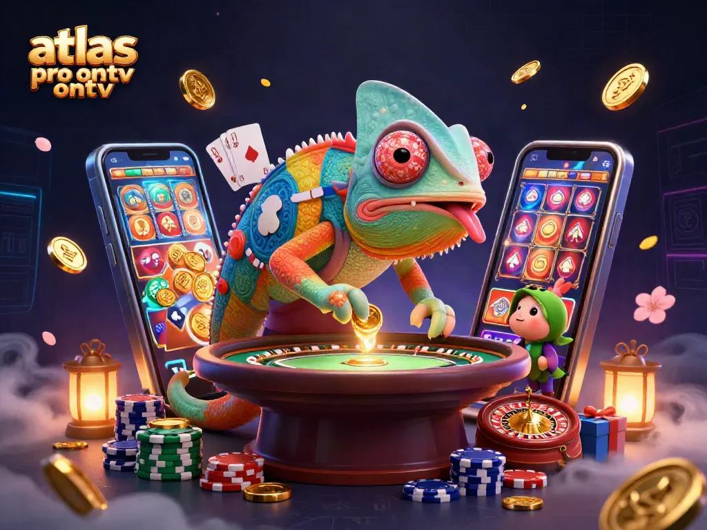 Atlas Pro ONTV: Profitez d'une expérience de jeu immersive avec des personnages de casino animés.